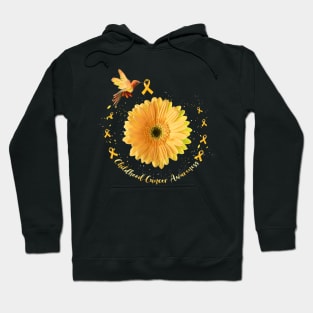 Hummingbird Yellow Sunflower Childhood Cancer Awareness Hoodie